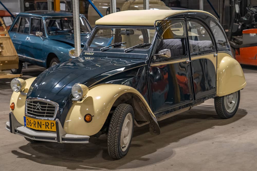 citroen dolly 2cv bleu nuit et jaune