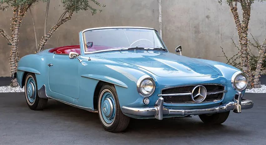 Mercedes Benz 190 sl roadster bleu